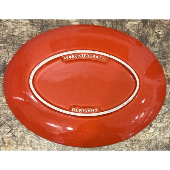Waechtersbach CHRISTMAS TREE 13" Oval Platter Tray Red Germany Holiday - Picture 3 of 3